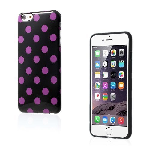 Polka Musta / Violetti Iphone 6 Plus Suojakuori