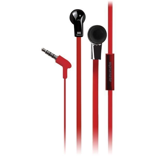 Promate Chrome in-ear headset 20-20kHz 16 Ohm litteä kaapel must