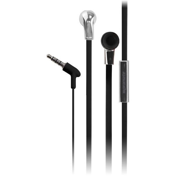 Promate Chrome in-ear headset 20-20kHz 16 Ohm litteä kaapeli ho