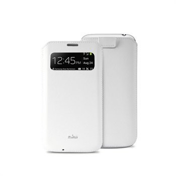 Puro Slim View Nahkakotelo Samsung Galaxy S4 Mini I9190 I9192 Valkoinen