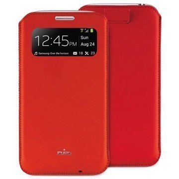 Puro View Leather Case Samsung Galaxy S4 Mini I9190 I9192 I9195 Red