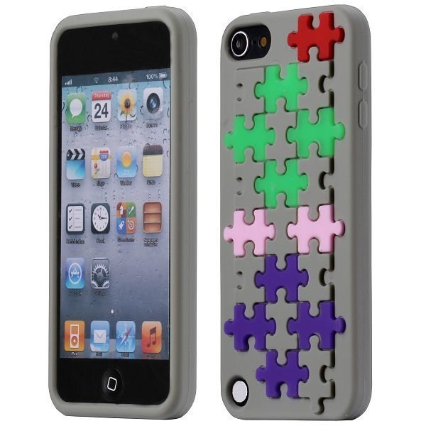 Puzzle Harmaa Ipod Touch 5 Silikonikuori