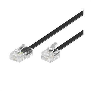 RJ11-RJ45 Puhelinkaapeli 10 m Musta