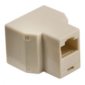 RJ45-jakaja RJ45 naaras 2x RJ45 naaras kermanvalkoinen