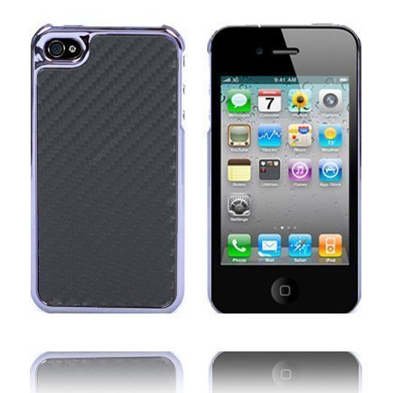 Racing Carbon Electroplated Sarja Musta Iphone 4 Suojakuori