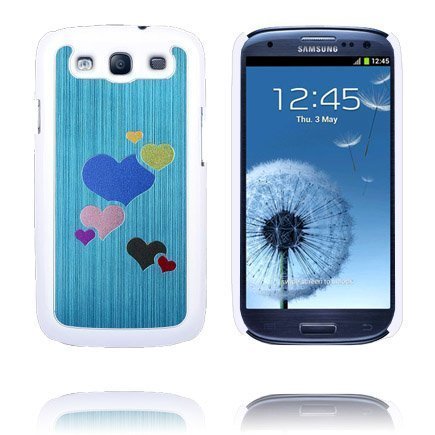 Rainbow Hearts Alu Sininen Samsung Galaxy S3 Suojakuori