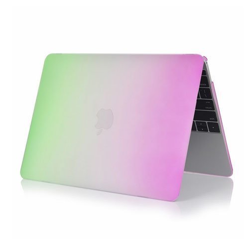 Rainbow Macbook 12-Inch Retina 2015 Suojakuoret Vihreä / Violetti