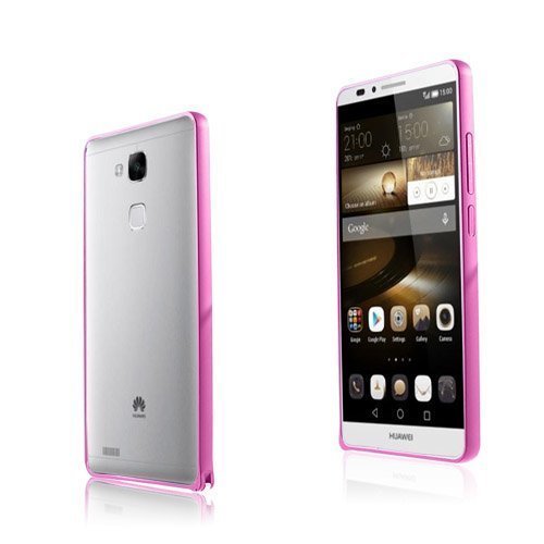 Remes Huawei Ascend Mate7 Metallinen Bumber Kuuma Pinkki