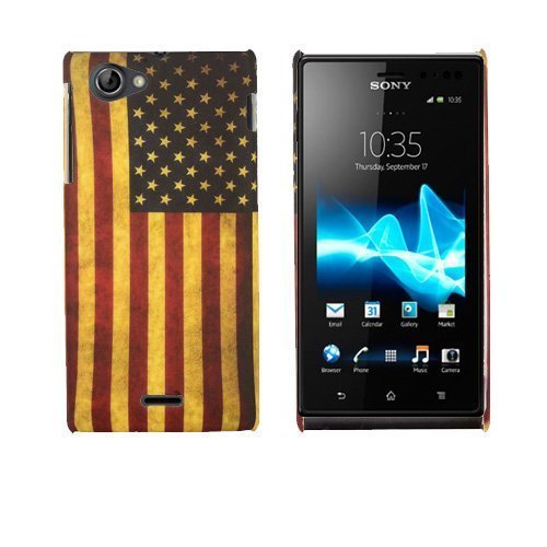 Retro Flag Usa Sony Xperia J Suojakuori