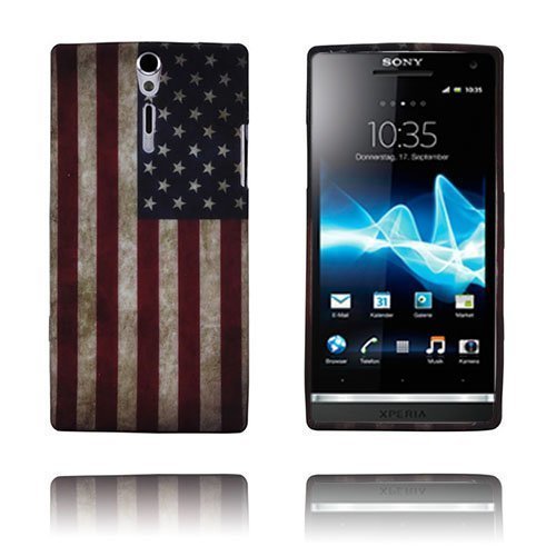 Retro Flag Usa Sony Xperia S Suojakuori