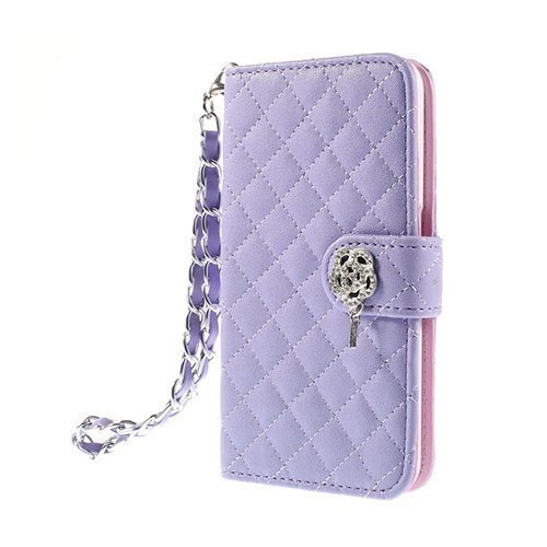 Rhinestone Taivas Samsung Galaxy S6 Nahkakotelo Korttitaskuilla Violetti