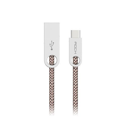 Rock Cobblestone Tyyppi-C Usb Lataus Datakaapeli 1m Kahvi