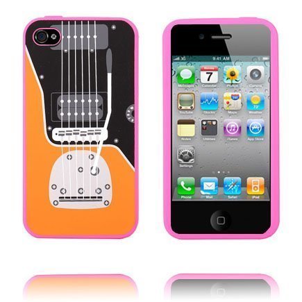 Rock Guitar Kuuma Pinkki Iphone 4 / Iphone 4s Suojakuori