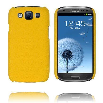 Roman Nahka Päällystetty Keltainen Samsung Galaxy S3 Suojakuori
