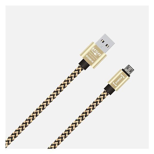 Romix 1.2 Metrin Mikro Usb Data Ja Latauskaapeli Champagne Kulta