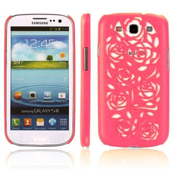 Rose Cut Punainendish Pinkki Samsung Galaxy S3 Suojakuori