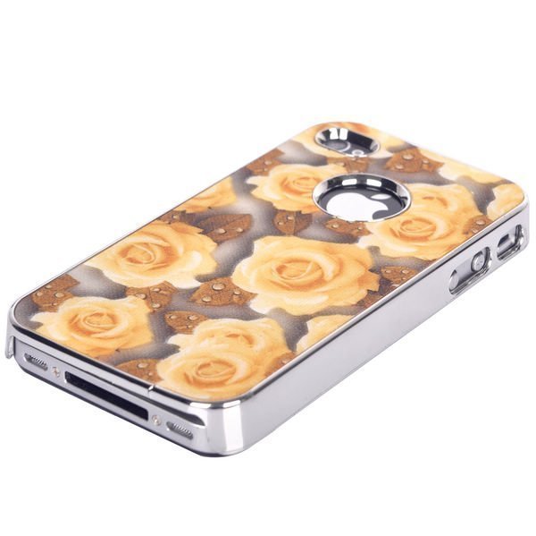 Roses Chrome Edge Logo Tummankeltainen Iphone 4 / 4s Suojakuori