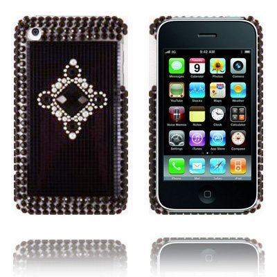 Royal Bling Harmaat / Mustat Jalokivet Iphone 3 Suojakuori