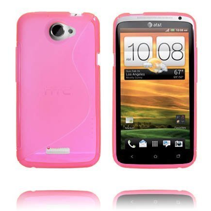 S-Line Läpikuultava Kuuma Pinkki Htc One X Suojakuori