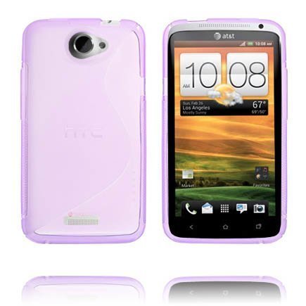 S-Line Läpikuultava Violetti Htc One X Suojakuori