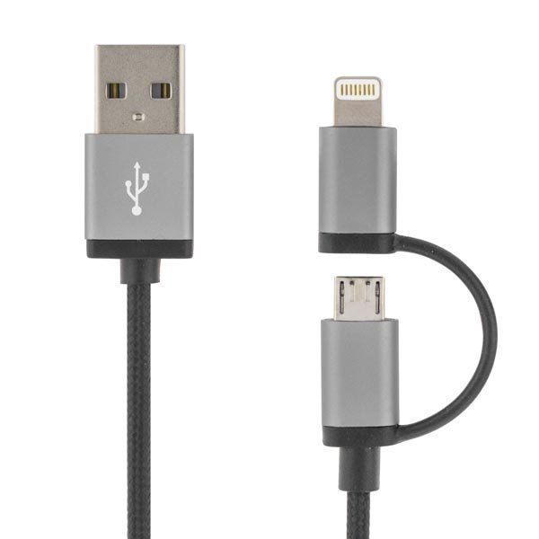 STREETZ USB-synkronointi-/latauskaapeli Lightning 2m musta