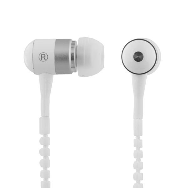 STREETZ Zipper in-ear headset mikrofoni vastauspainike 1 2m valk