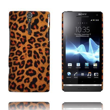 Safari Fashion Oranssi Leopardi Sony Xperia S Suojakuori