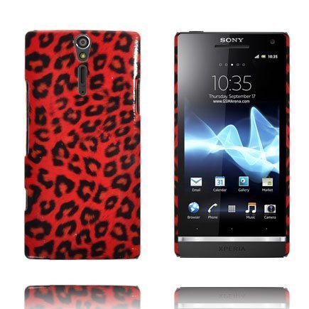 Safari Fashion Punainen Leopardi Sony Xperia S Suojakuori