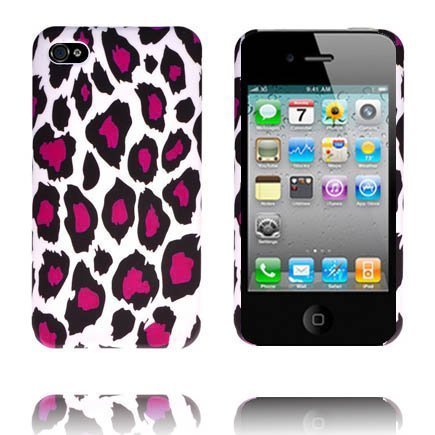 Safari Fashion Valkoinen Pinkeillä Täplillä Iphone 4 / 4s Suojakuori