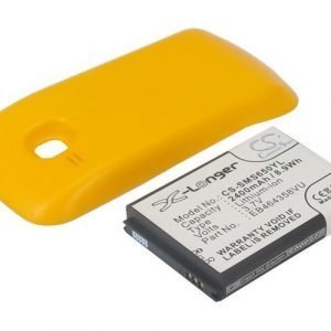 Samsung GT-S6500 GT-S6500D Galaxy Mini 2 yhteensopiva tehoakku keltaisella laajennetulla takakannella 2400 mAh