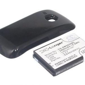 Samsung GT-S6500 GT-S6500D Galaxy Mini 2 yhteensopiva tehoakku mustalla laajennetulla takakannella 2400 mAh