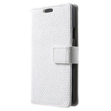 Samsung Galaxy A3 Nahkainen Lompakkokotelo Valkoinen