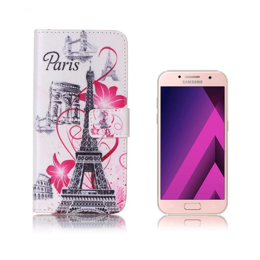 Samsung Galaxy A5 2017 Kuvioitu Nahkakotelo Eiffel Torni