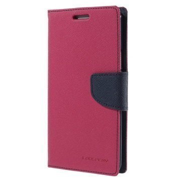 Samsung Galaxy A7 Mercury Goospery Fancy Diary Lompakkokotelo Kuuma Pinkki / Musta