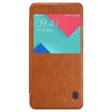 Samsung Galaxy A9 (2016) Nillkin Qin Series View Läppäkotelo Ruskea