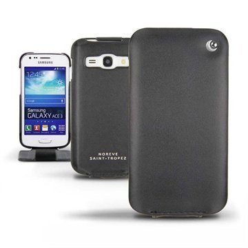 Samsung Galaxy Ace 3 Noreve Tradition Flip Leather Case Black