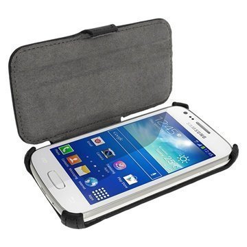 Samsung Galaxy Ace 3 S7270 S7275 iGadgitz Läpällinen Nahkakotelo Musta
