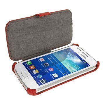 Samsung Galaxy Ace 3 S7270 S7275 iGadgitz Läpällinen Nahkakotelo Punainen