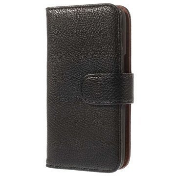 Samsung Galaxy Core LTE Wallet Nahkakotelo Musta