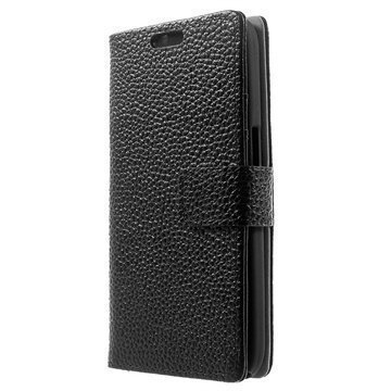 Samsung Galaxy Core Prime Nahkainen Lompakkokotelo Musta