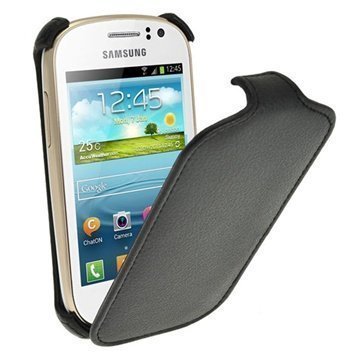 Samsung Galaxy Fame S6810 Igadgitz Flip Nahkakotelo Musta