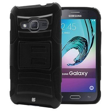 Samsung Galaxy J1 (2016) Beyond Cell Armor Combo Suojakuori Musta