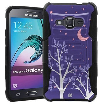 Samsung Galaxy J1 (2016) Beyond Cell Armor Combo Suojakuori Purple Night