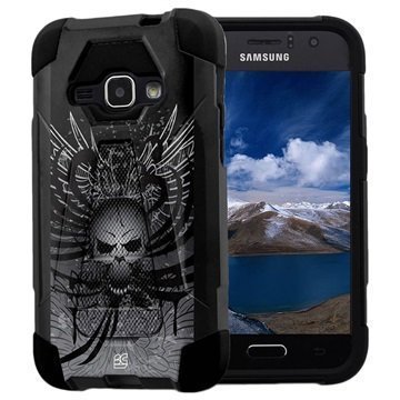 Samsung Galaxy J1 (2016) Beyond Cell Hyber V2 Shell Case Wing Skull