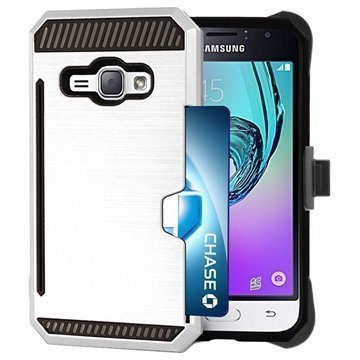 Samsung Galaxy J1 (2016) Beyond Cell Rugged Kombo Shell Case White / Black