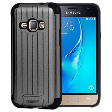 Samsung Galaxy J1 (2016) Beyond Cell Slim Duo Shield Kotelo Musta