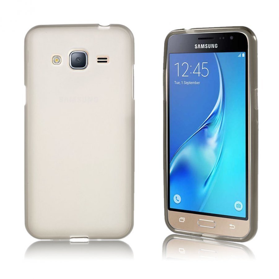 Samsung Galaxy J3 / J3 2016 Kaksipuolinen Matta Kuori Harmaa