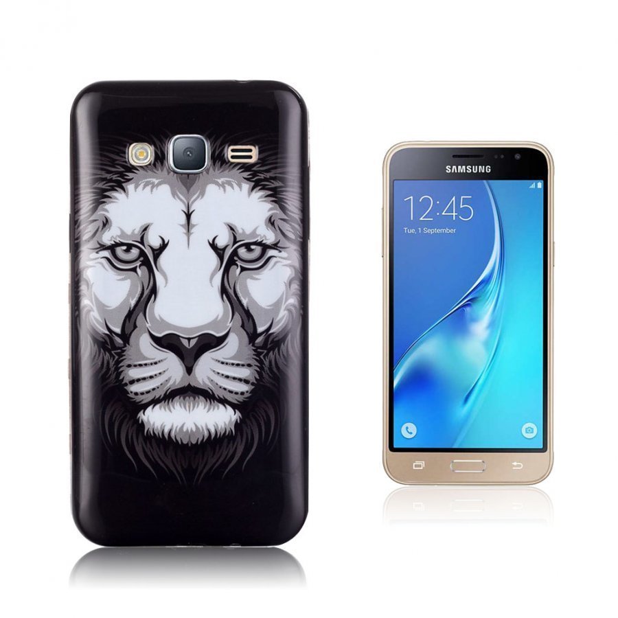 Samsung Galaxy J3 / J3 2016 Suojaava Joustava Kuori Leijona