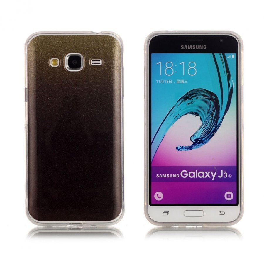 Samsung Galaxy J3 / J3 2016 Värikäs Joustava Muovikuori Musta