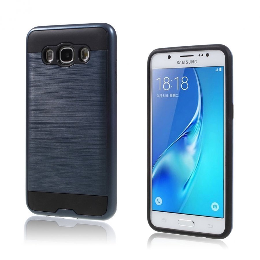 Samsung Galaxy J5 2016 Joustava Harjattu Muovikuori Tummansininen